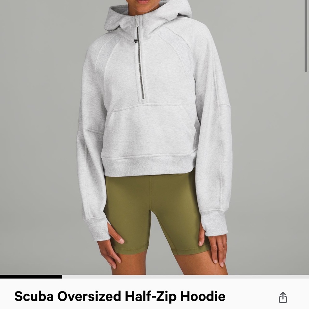Scuba Over Sized Half Zip Hoodie